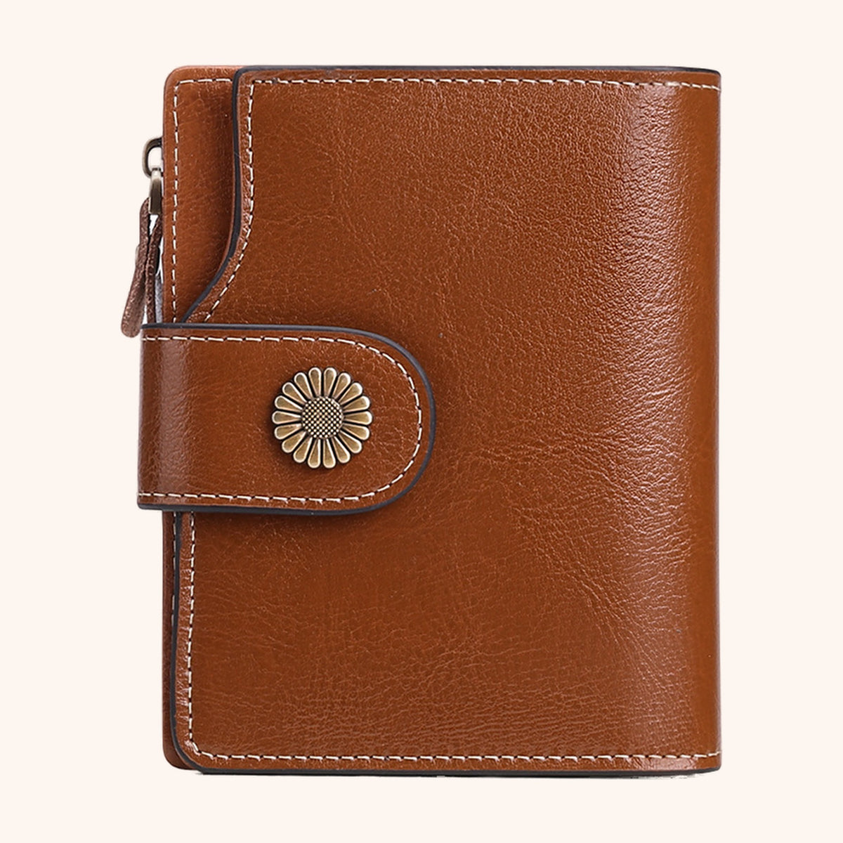 Portefeuille Compact Multifonction en cuir vegan, vue intérieure - La Maison Cabas