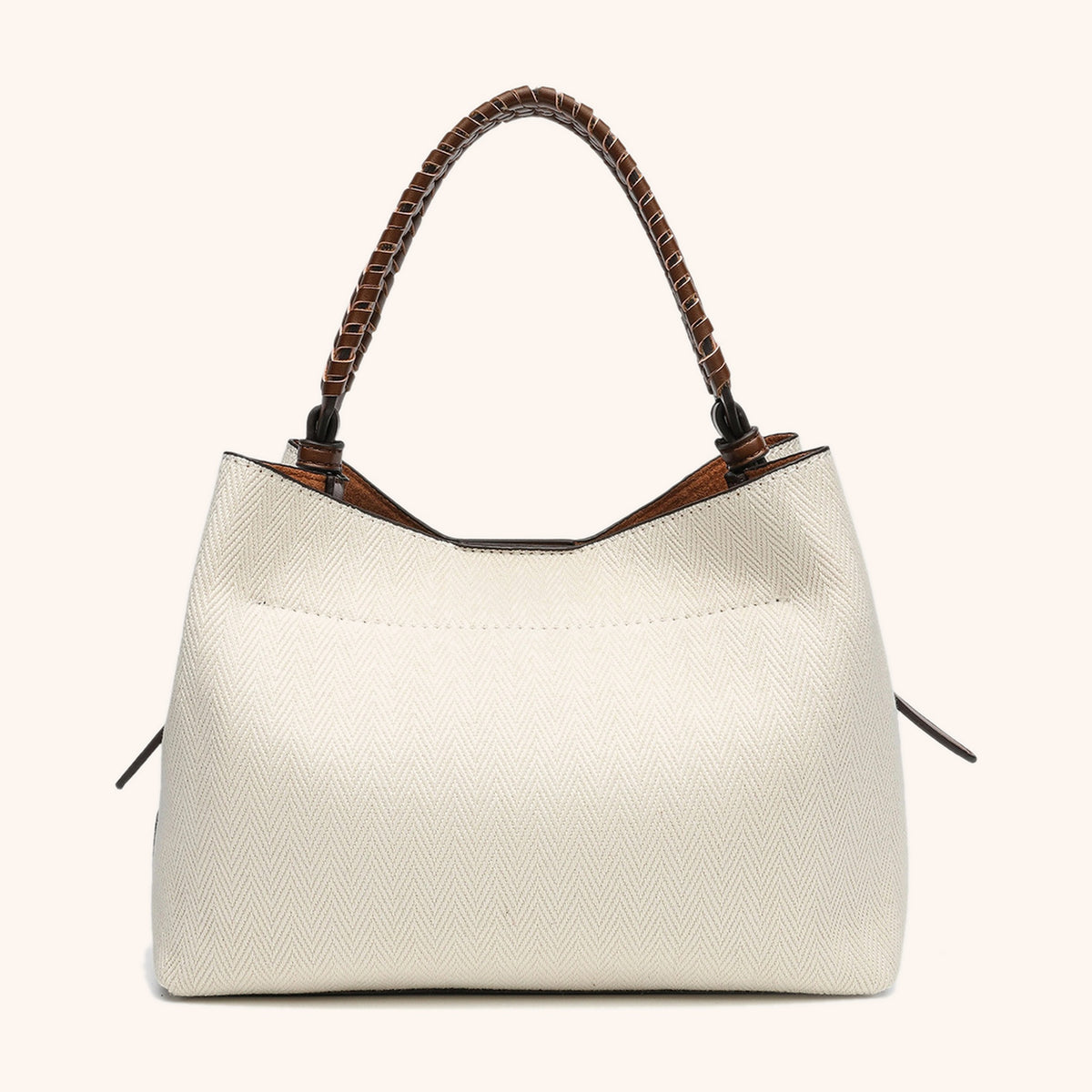 Sac Cabas Tressé Paille Beige, vue de dos - La Maison Cabas