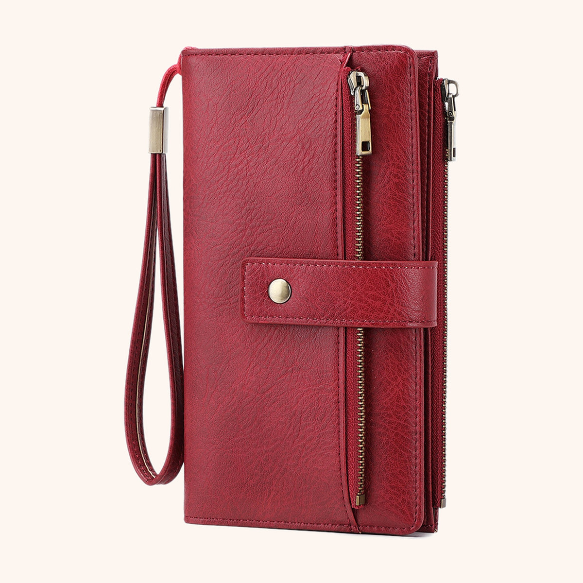Portefeuille Multicartes RFID en cuir vegan, coloris Bordeaux - La Maison Cabas