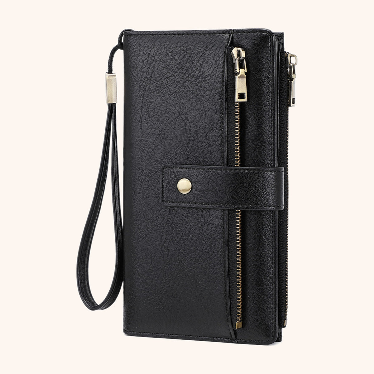 Portefeuille Multicartes RFID en cuir vegan, coloris Noir - La Maison Cabas
